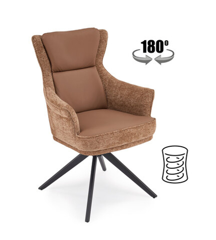 Стул HALMAR K611 коричневый/черный, поворотный