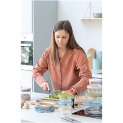 Контейнер для запекания, хранения и переноски продуктов в чехле, 1050 мл, бежевый