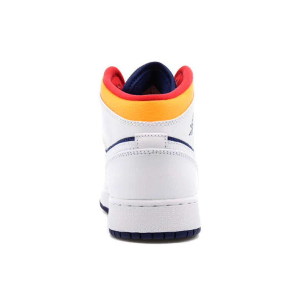 Кроссовки Air Jordan 1 Mid GS White Deep Royal Blue