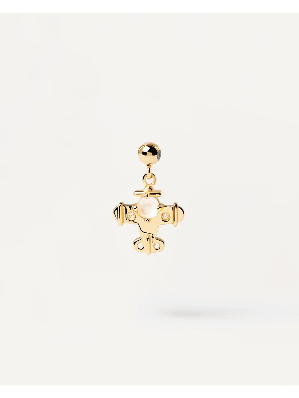 Подвеска-шарм женская PDPaola Plane серебро 925 пробы покрытое золотом 750 пробы CH01-022-U