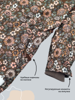 Комбинезон мембранный демисезонный Mjölk Floral Dark, утеплитель 150гр/м2