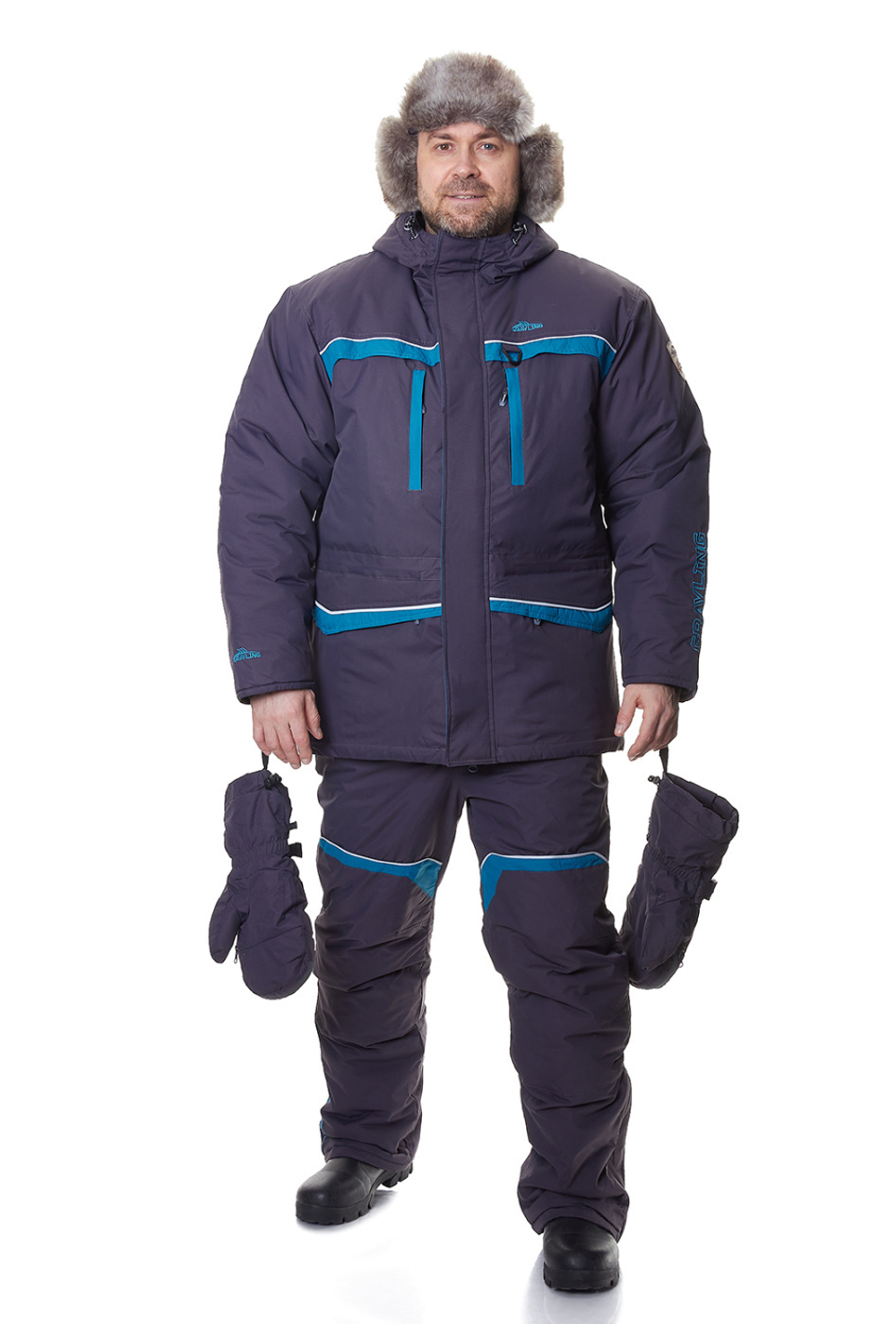 Соболь костюм для рыбалки GRAYLING, зимний -35, графит