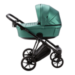 Детская коляска Adamex Belissa Deluxe 2 в 1 B-SM01 (ИЗУМРУД. ПЕРЛ 100% КОЖА)