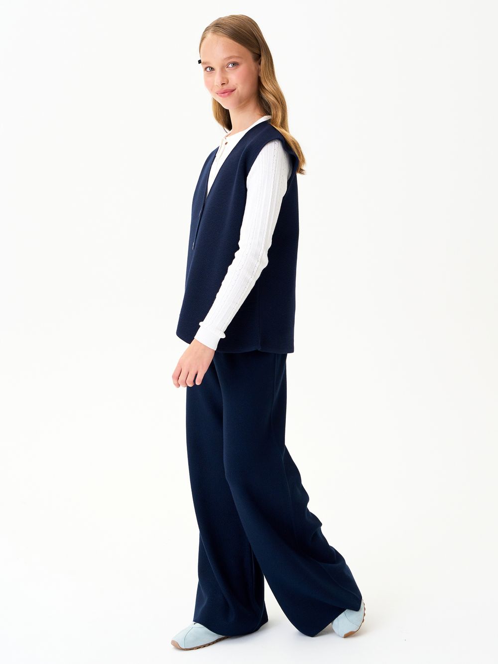 Жилет для девочки в школу AT697 синий