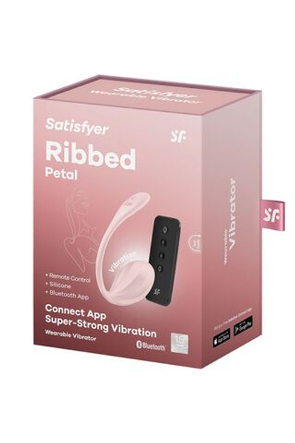 Satisfyer Ribbed Petal Connect App - Виброяйцо с пультом ДУ