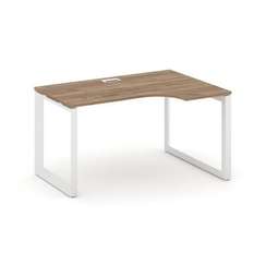 Style Project Стол рабочий эргономичный SN-59O.SPA-021(R) Дуб Табак/Металл Белый/Белый Заглушка 1380