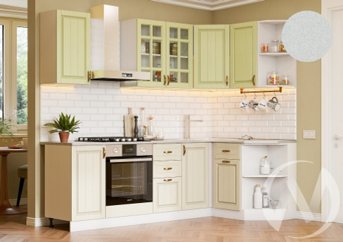 Кухня Настя 2;4*1;3м (белый/фисташка/антарес)