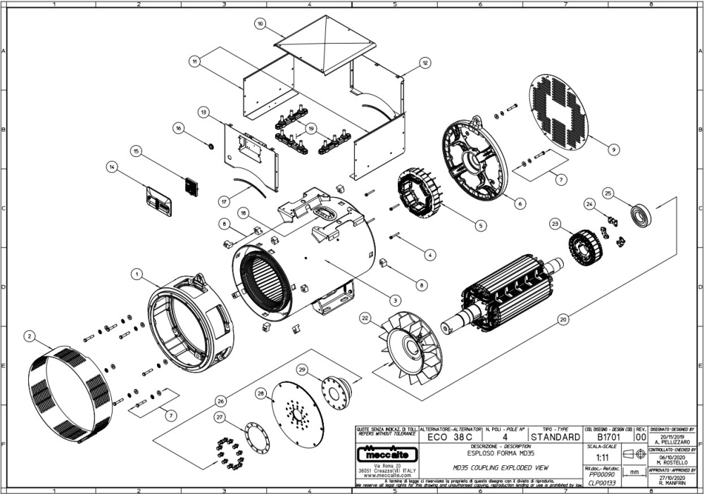 Mecc Alte ECO38-1L SAE 2/11,5 (200 кВт)