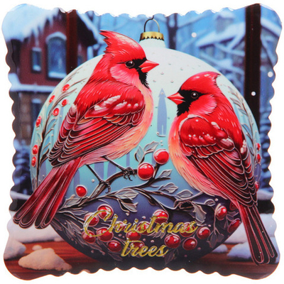 Подставка под кружку керамическая 10,5*10,5см «Зимние птички»