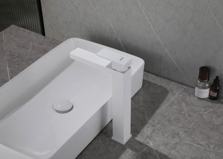 Смеситель ABBER Daheim AF8211W для раковины, белый матовый