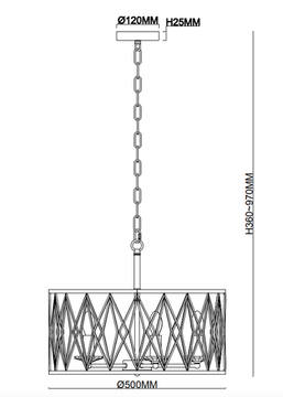 Люстра подвесная 5*Е14 3020/11/05P никель Rombik Stilfort