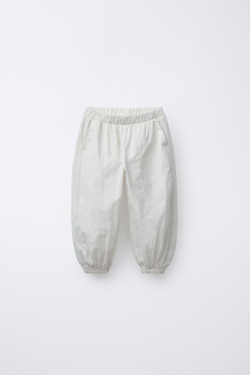 ZARA КОМБИНИРОВАННЫЕ БРЮКИ-ДЖОГГЕРЫ, КАМЕННО-СЕРЫЙ