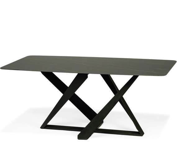 Обеденный стол Como 180х90 см, черная керамика