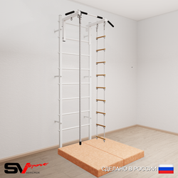 Шведская стенка Sv Sport 5144 (Турник стандарт/Канат/Лестница/Мат 1м)