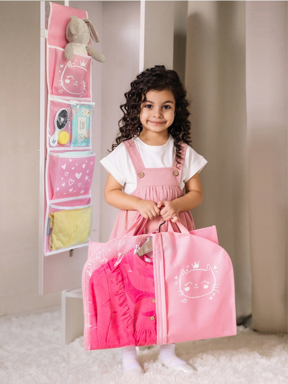 Детский чехол с окном 80х50. Сердечки