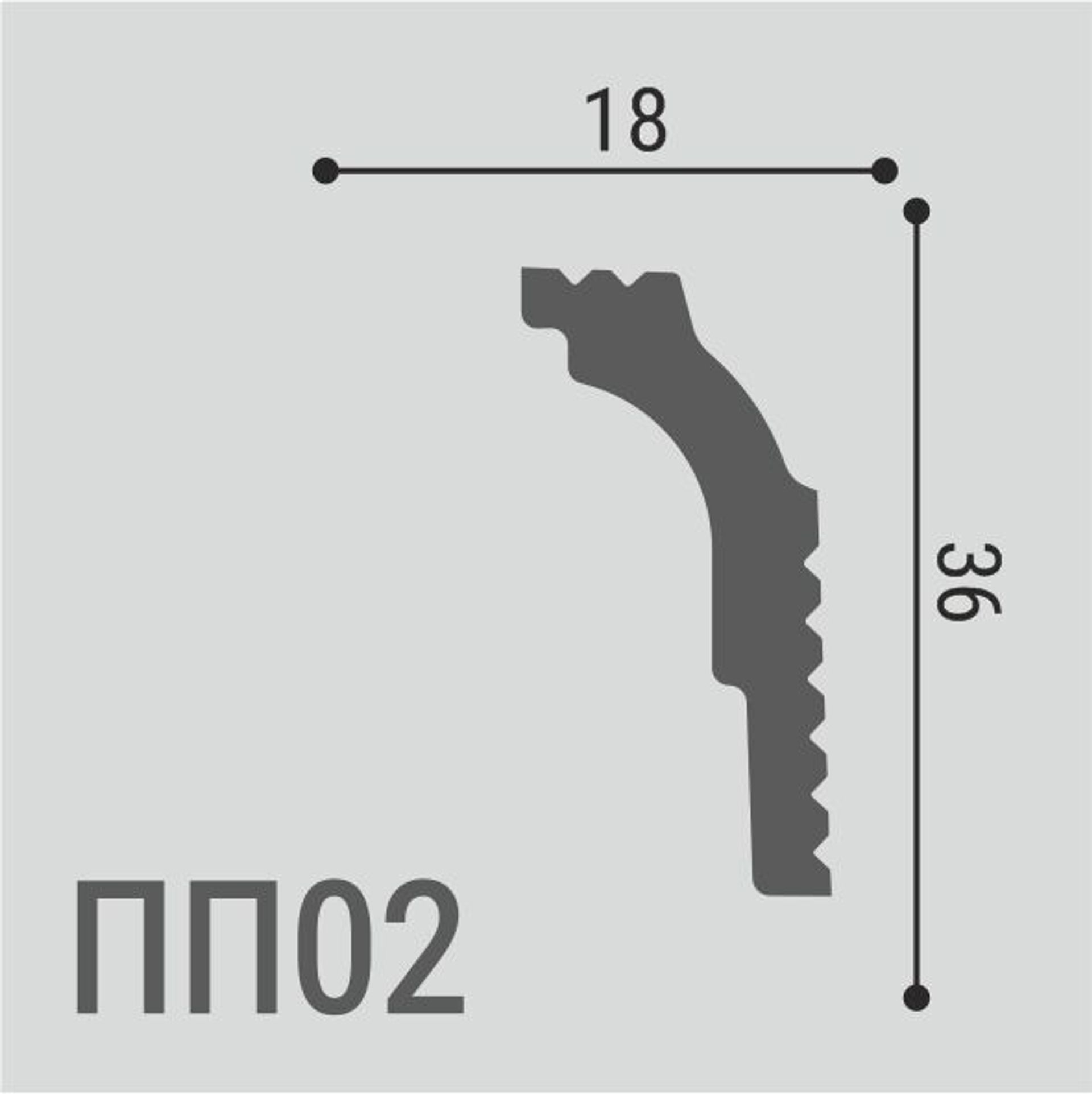 Карниз XPS POLYMER ПП 02 36/18