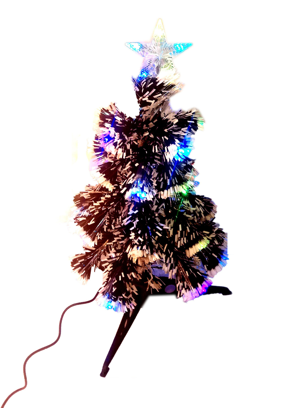 Елка искусственная новогодняя декоративная имитация снега ЗВЕЗДА с подсветкой, ПВХ, режим мигания