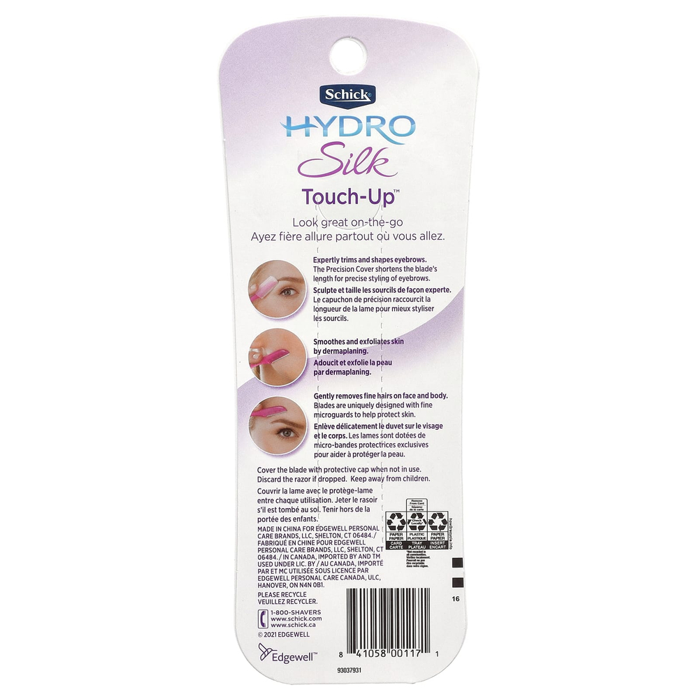 Schick, Hydro шелковый ретушь, разные цвета, 3 одноразовых стакана для бритья