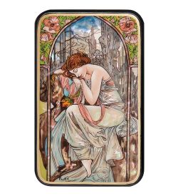 Народные промыслы ШК-55/ 27 Шкатулка «Ночной отдых» Альфонс Муха, исп. Маркова