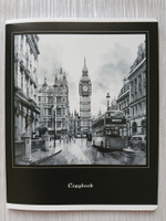 Тетрадь 48 листа А5+.  "Города", общая, клетка. Формат А5+ (163*203 мм). Арт.120030. С полями. Комплект 5 шт.