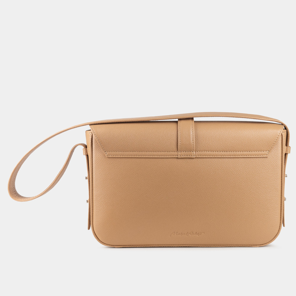 Сумка Universel с двумя плечевыми ремнями из кожи сафьяно, цвета кэмел