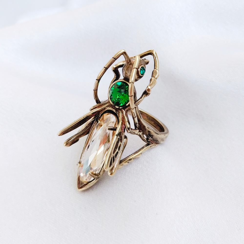 "Кузнечик Aurora" кольцо  в бронзовом покрытии из коллекции "Эскарбахо" от Jenavi