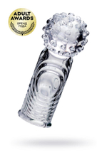 Прозрачная рельефная насадка на палец Ricol - 8 см. (Цвет: прозрачный)