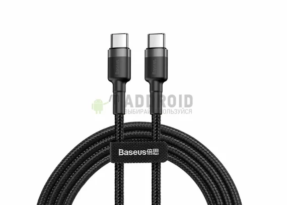 Кабель Baseus High Density Braided Fast Charging Type-C to Type-C 100W 1m (CATGD-01) Black