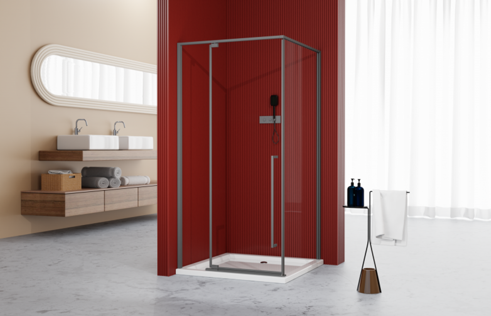 Душевое ограждение Esbano ESOGA90KVGM 90x90x195 Квадратная цвет оружейная сталь