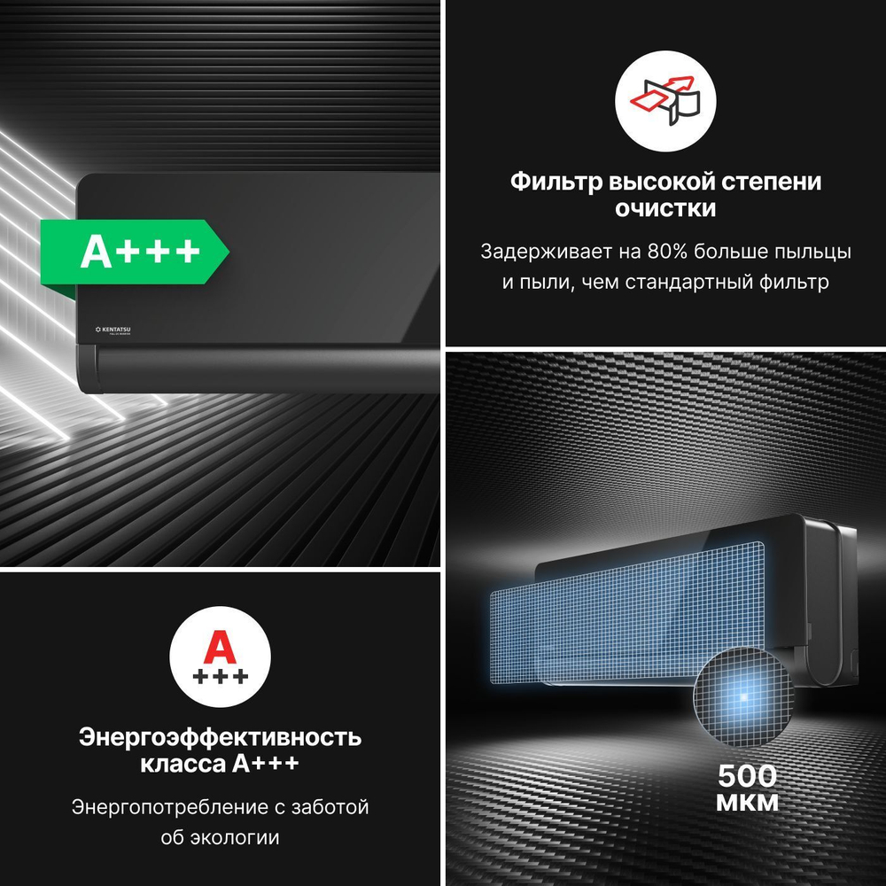 Cплит-система Kentatsu Omori KSGOM26HZRN1/KSROM26HZRN1, инверторная, для помещения до 25 кв.м.