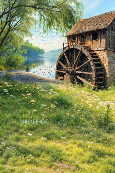 Фотофон "Мельница у реки" арт. ФФ903-28