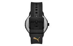 PUMA Wrist Watch Quartz Movement Silicone Strap Gold Dial Men"s Watches P5085