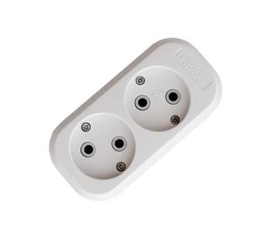 Колодка удлинителя 2-м без заземл. АБС-пластик UNIVersal E202