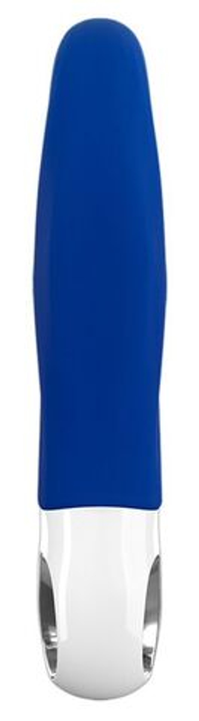 Синий вибратор с клиторальным отростком Lady Bi - 22,1 см. (Цвет: синий)