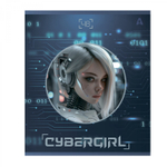 Тетрадь 48л, А5, клетка, Alingar, "Cibergirl" , скрепка,мелованный картон (стандарт), выб УФ лак, блок офсет, 5 дизайнов в пленке т/у