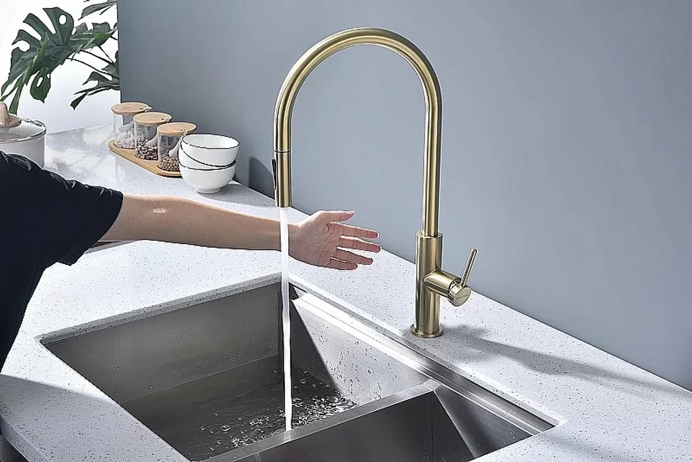Смеситель для кухни Paulmark Senso Se215180-LG светлое золото