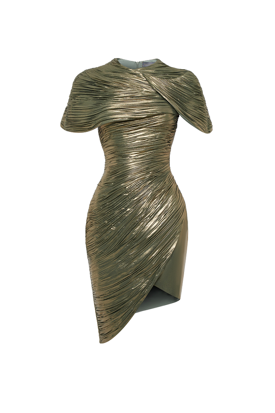 Драпированное платье мини из шифона