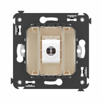 Компьютерная розетка RJ-45 без шторки в стену, кат.6А одинарная, "Avanti", "Ванильная дымка"