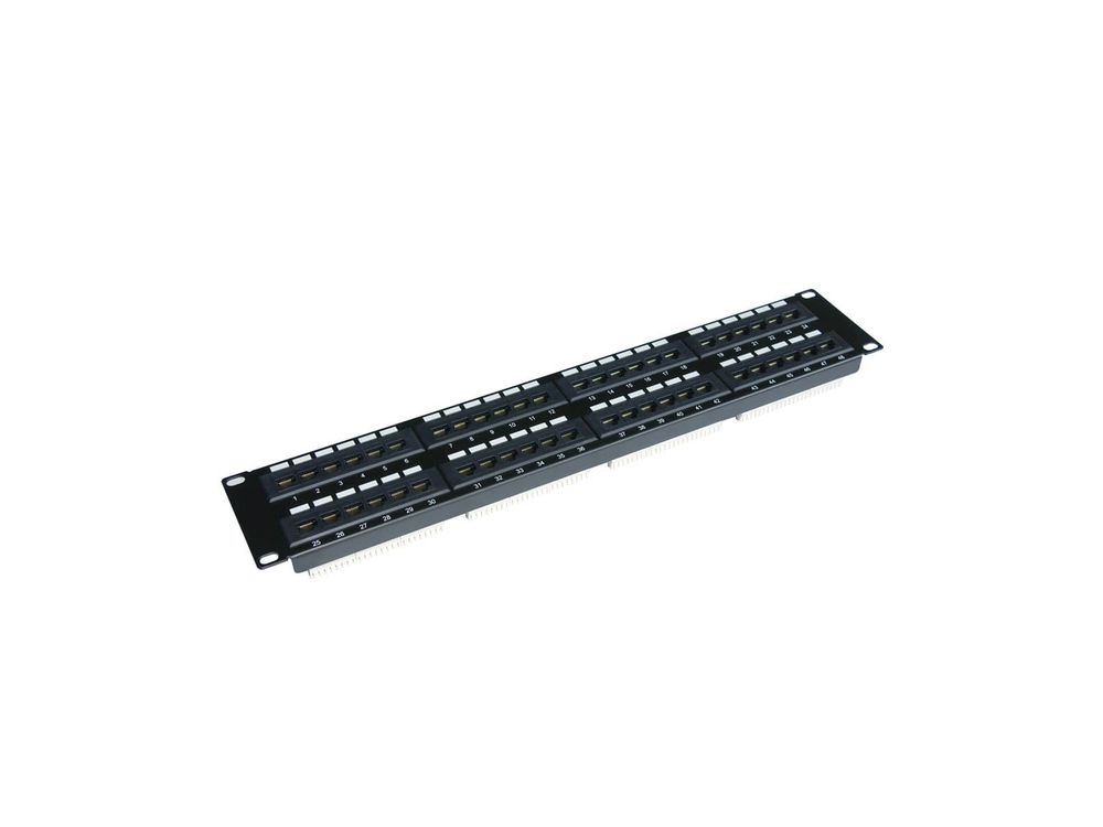 Патч-панель 19&quot;, 2U, 48 портов RJ45, категория 5е, RIPO