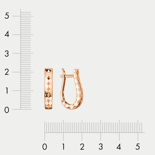 Серьги женские из розового золота 585 пробы без вставки (арт. 903392-1000)