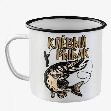 Кружка эмалированная Клёвый рыбак