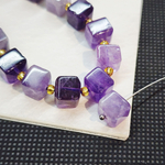 Аметист, бусина кубик 8мм, штучно