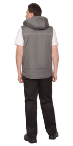 Жилет СИРИУС-АЛЕКС утепленный с капюшоном серый