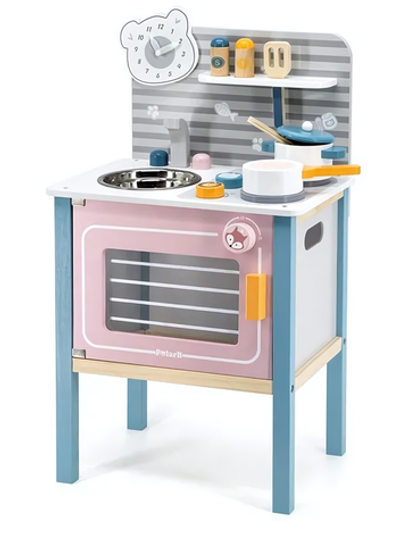 Набор "Кухня" с часами Мишка коробка (VIGA)