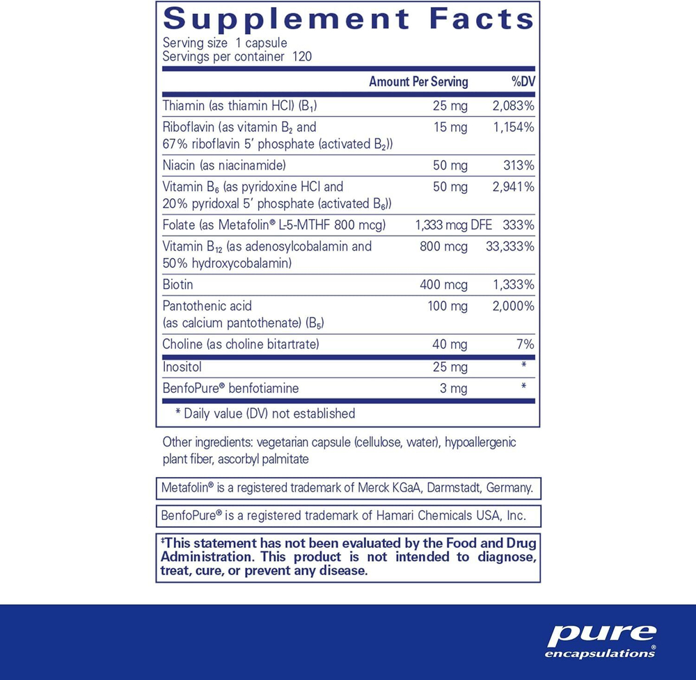 Pure Encapsulations - PureGenomics B-Complex 120 caps