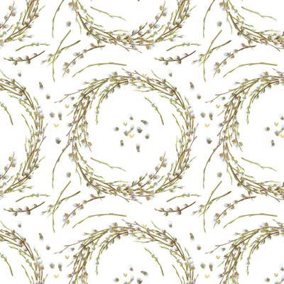 венки из вербы на белом