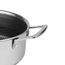 Кастрюля 5,8 л 26/23*18,5 см с крышкой New Kitchen Honeycombs нерж. с антиприг. покр. ИНДУКЦИЯ