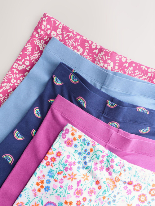Легинсы для девочки Next E61-332, 5 шт., Синий, Голубой, Розовый