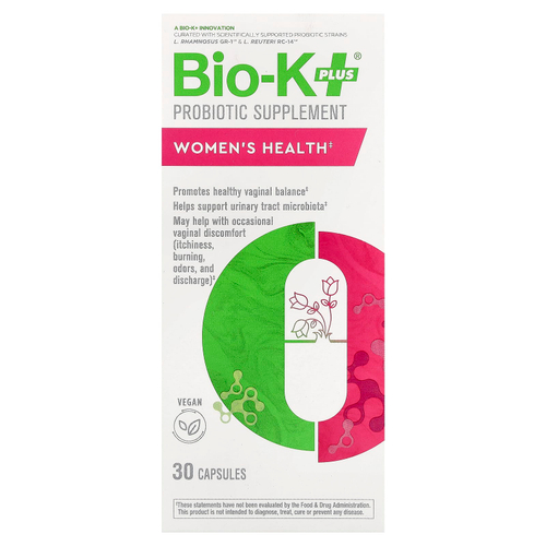 Bio-K+, добавка с пробиотиком, для женского здоровья, 30 капсул