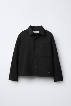 ZARA РУБАШКА С КАРМАНОМ, ЧЕРНЫЙ